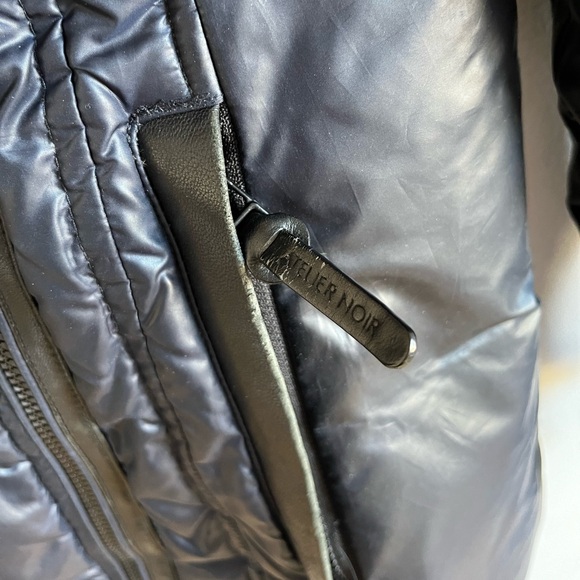 RUDSAK ATELIER NOIR SANDRA JACKET NAVY BLUE BLACK LEATHER REAL FUR HOOD XS - Picture 12 of 16